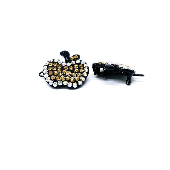 Apple Yellow rhinestone Crystal Hair Clip Set - Picture 4 of 5